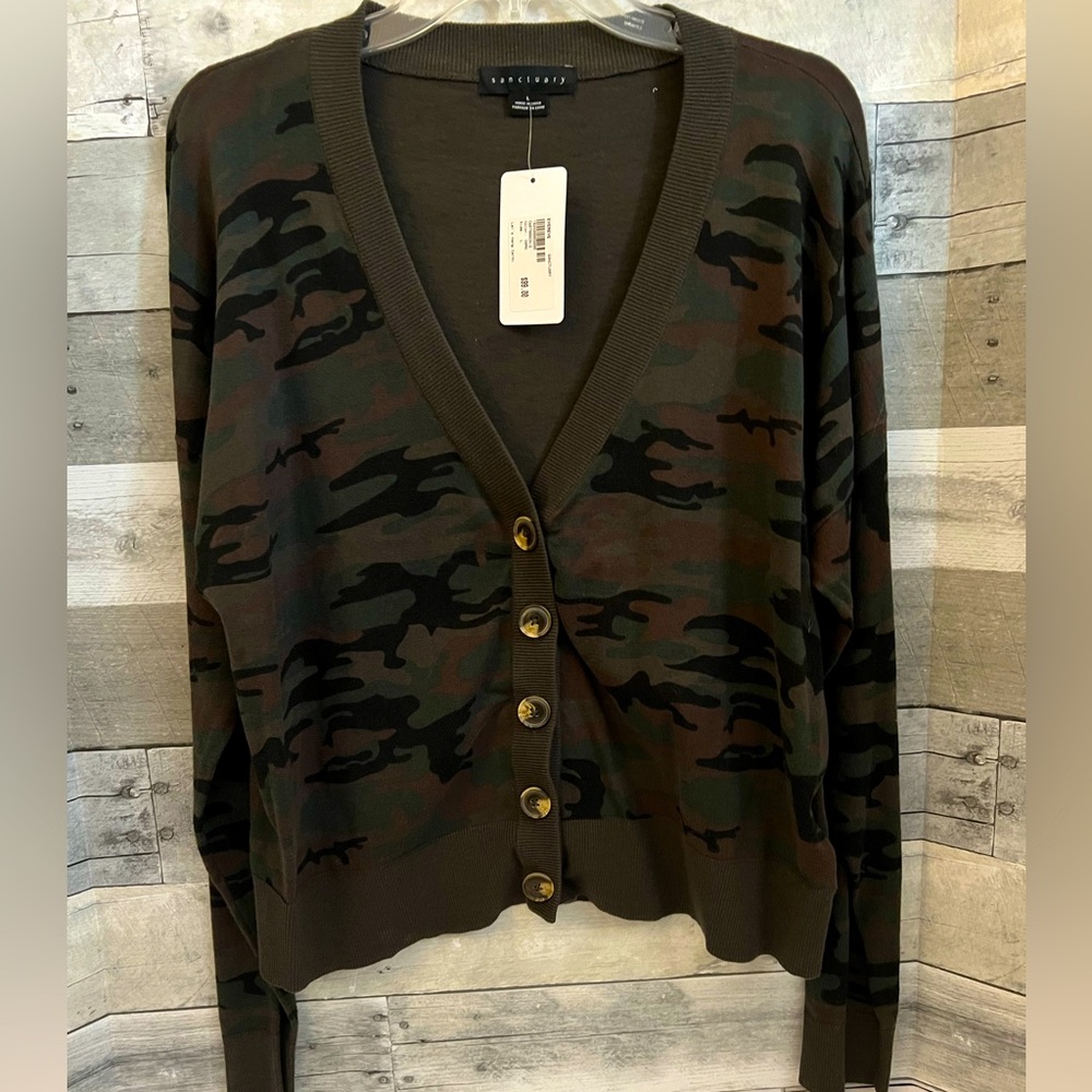 Sanctuary multi-colored green camp cardigan